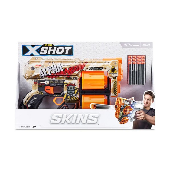 Продукт X Shot SKINS - Бластер с барабани с 12 меки стрели Dread - 0 - BG Hlapeta