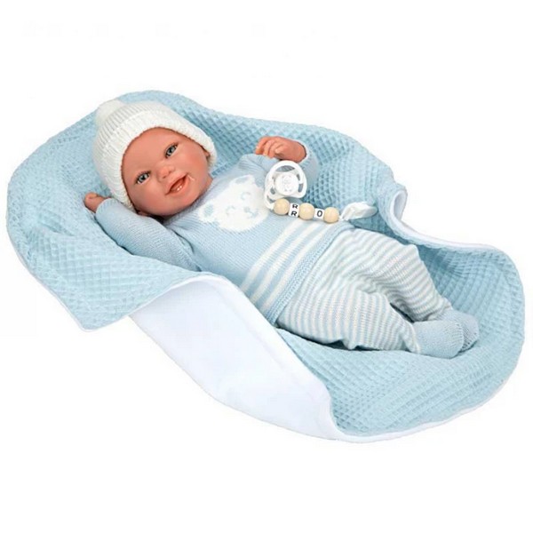 Продукт Arias Паоло - Кукла-бебе със синьо одеяло и аксесоари - 40 см - 0 - BG Hlapeta