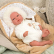 Arias Александра - Кукла-бебе със спален чувал в бежово - 40 см 4