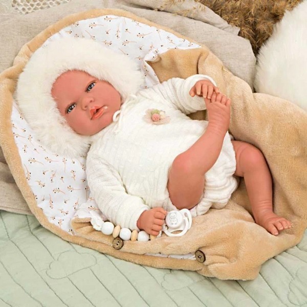 Продукт Arias Александра - Кукла-бебе със спален чувал в бежово - 40 см - 0 - BG Hlapeta