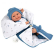 Arias - Кукла-бебе в морскосин гащеризон и спален чувал - 33 см 2