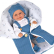 Arias - Кукла-бебе в морскосин гащеризон и спален чувал - 33 см 5