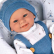 Arias - Кукла-бебе в морскосин гащеризон и спален чувал - 33 см 3
