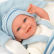 Arias - Усмихната кукла-бебе в светлосиньо с аксесоари - 35 см, реално тегло