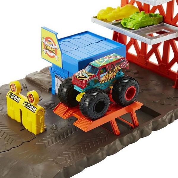 Продукт Mattel Hot Wheels Monster Trucks Blast Station - Писта, с една кола - 0 - BG Hlapeta