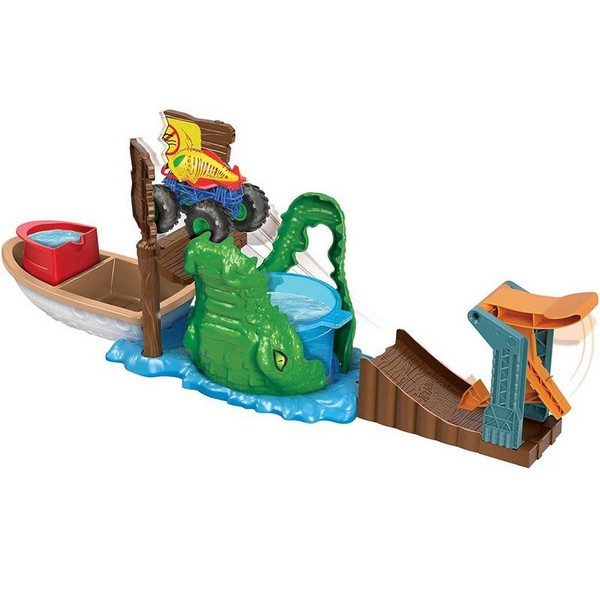 Продукт Mattel Hot Wheels Monster Truck Swamp Chomp - Писта, с променящ си цвета бъги - 0 - BG Hlapeta