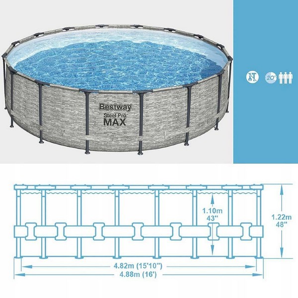 Продукт Bestway - Сглобяем Басейн шарка 488/122 - 0 - BG Hlapeta