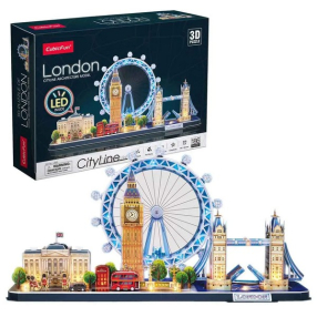 Cubic Fun 3D City Line London - Пъзел с LED светлини 186ч