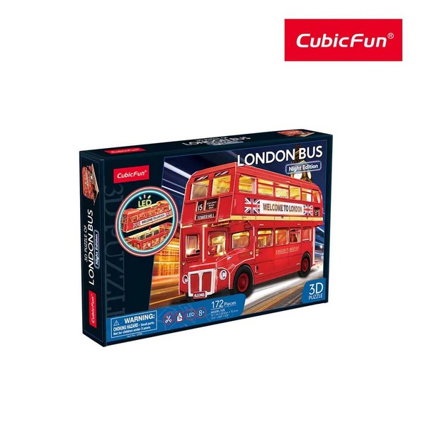 Продукт Cubic Fun 3D London Bus Night Edition - Пъзел с LED светлини 161ч - 0 - BG Hlapeta