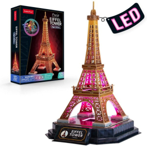 Cubic Fun 3D Eiffel Tower Paris Night Edition Includes Color Led - Пъзел 51ч