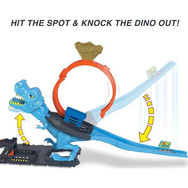 Продукт Mattel Hot Wheels City T-Rex Chomp-Down Loop And Stunt - Писта с една кола - 0 - BG Hlapeta