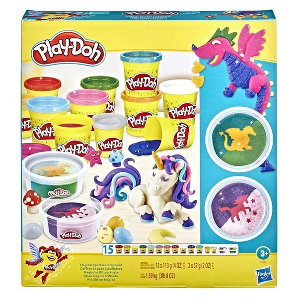 Продукт Hasbro Play-Doh Magical Sparkle - Комплект моделини, 15 цвята - 0 - BG Hlapeta