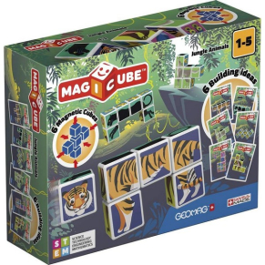 Geomag Magicube Животни в джунглата и карти - Магнитен конструктор, 9 части