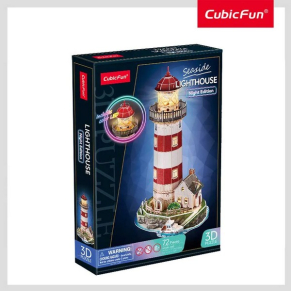 CubicFun 3D Lighthouse Night Edition Includes Color Led - Пъзел Морски Фар 72ч
