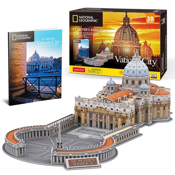 Продукт CubicFun 3D National Geographic Vatican St.Peter's Basilica - Пъзел 101ч - 0 - BG Hlapeta