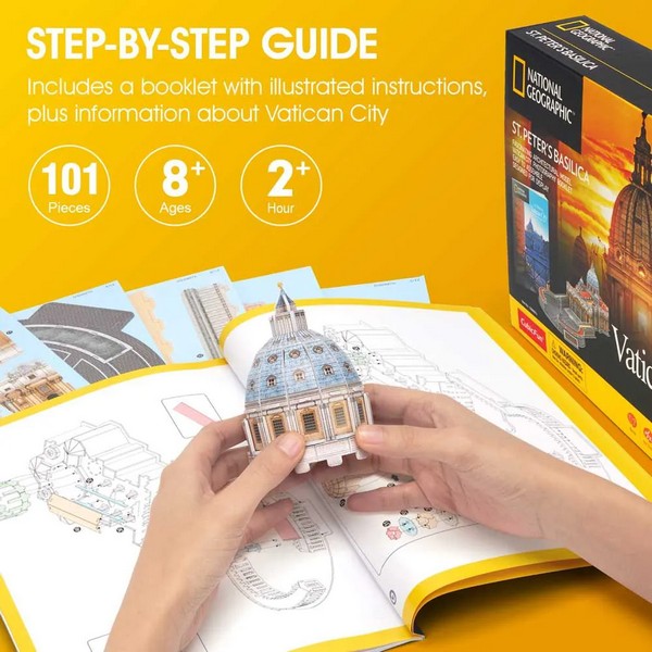 Продукт CubicFun 3D National Geographic Vatican St.Peter's Basilica - Пъзел 101ч - 0 - BG Hlapeta