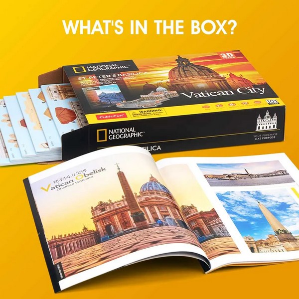 Продукт CubicFun 3D National Geographic Vatican St.Peter's Basilica - Пъзел 101ч - 0 - BG Hlapeta