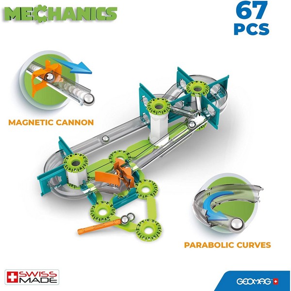 Продукт Geomag Mechanics Състезателна писта - Магнитен конструктор, 67 части - 0 - BG Hlapeta