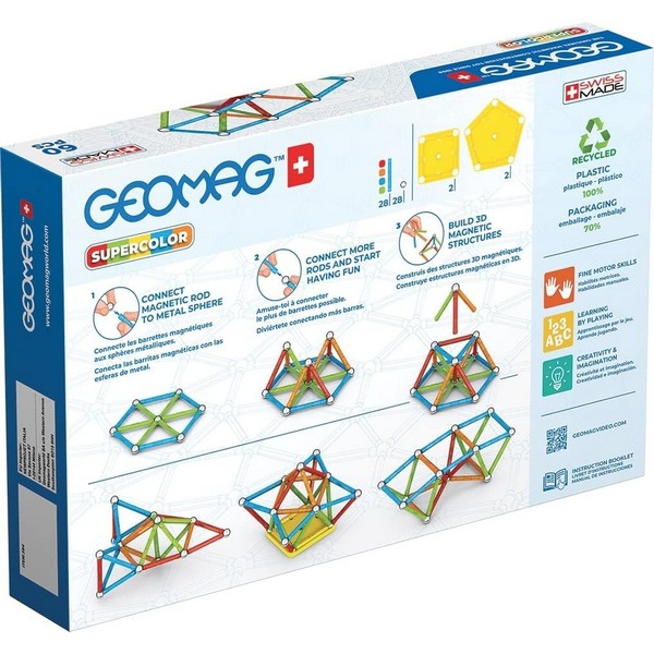 Продукт Geomag Supercolor - Магнитен конструктор, 60 части - 0 - BG Hlapeta