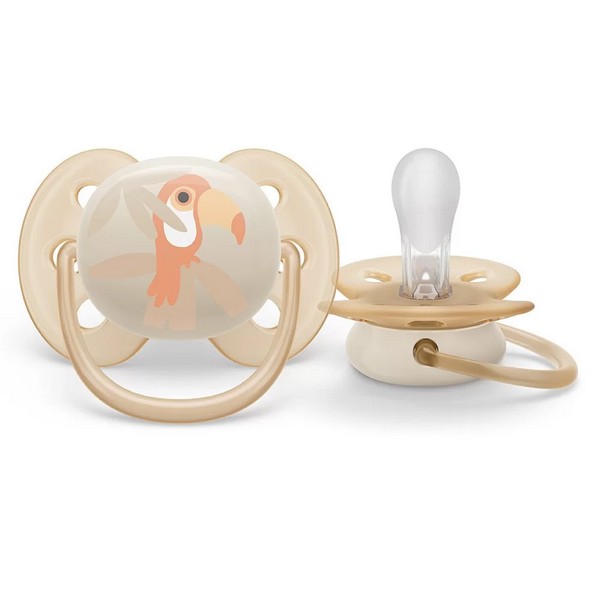 Продукт Philips AVENT Ultra Soft 0-6м Комплект от 2 бр. ортодонтични залъгалки с декорация в кутия за стерилизиране - 0 - BG Hlapeta