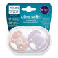 Продукт Philips AVENT Ultra Soft 0-6м Комплект от 2 бр. ортодонтични залъгалки с декорация в кутия за стерилизиране - 2 - BG Hlapeta