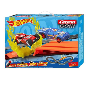 Hot Wheels Tack and Jump Carrera GO!!! - Детска писта с 2 коли 4.3 метра, На батерии