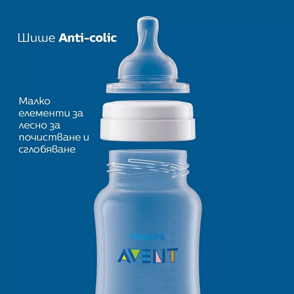 Продукт Philips Avent Classic Anti-colic 1м+ - ШИШЕ 330мл PP - 0 - BG Hlapeta