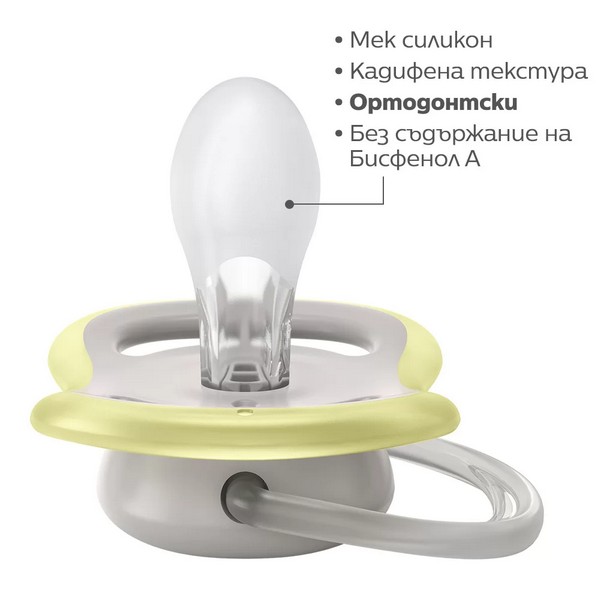 Продукт Philips AVENT Ultra Air 18м+ - Комплект от 2 бр. ортодонтични залъгалки, в кутия за стерилизиране - 0 - BG Hlapeta