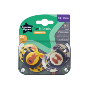 Tommee Tippee FUN FRIENDS - ОРТОДОНТИЧНИ ЗАЛЪГАЛКИ 18-36М (2 бр./оп.)