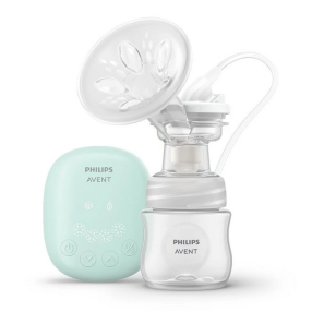 Philips AVENT Essential - Единична електрическа помпа за изцеждане на кърма, с мек силиконов уплътнител с унифициран размер