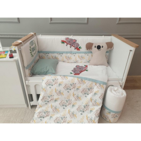 Babyhome - ЛУКСОЗЕН КОМПЛЕКТ ЗА БЕБЕШКО ЛЕГЛО 60/120 СМ. КОАЛА С БРОДЕРИЯ