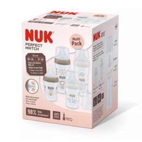 NUK Perfect Match Сърце и Дъга - Сет 4 шишета РР - 2х150мл. + 2х260мл