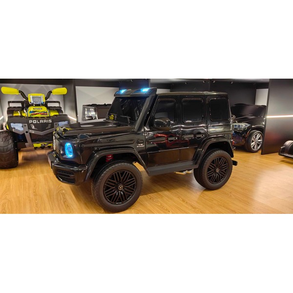 Продукт Двуместен джип Mercedes G63 4X4 24V Licensed с меки гуми и кожена седалка - 0 - BG Hlapeta