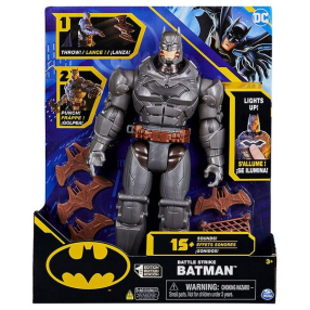 Spin Master DC Comics Batman Battle Strike - Екшън фигура със звуци и аксесоари, 30 см