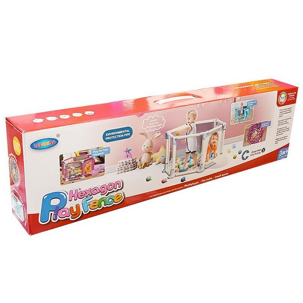 Продукт RToys Hexagon Play Fence Beige - Бебешка ограда за игра с 40 топки - 0 - BG Hlapeta