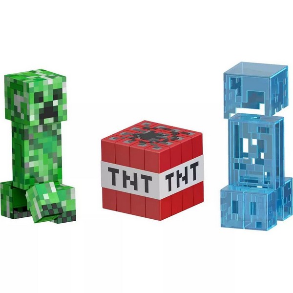 Продукт Mattel Minecraft Creeper - Фигура диамантено ниво 14 см полупрозрачна синя броня - 0 - BG Hlapeta