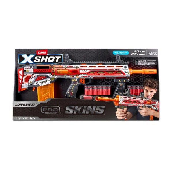 Продукт X Shot PRO SKINS Longshot - Бластер с меки стрели - 0 - BG Hlapeta