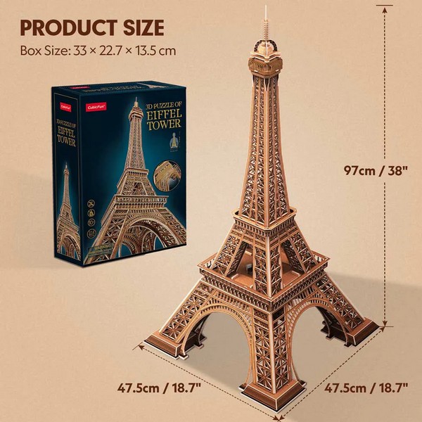 Продукт CubicFun Eiffel Tower - Пъзел 3D 314ч. - 0 - BG Hlapeta