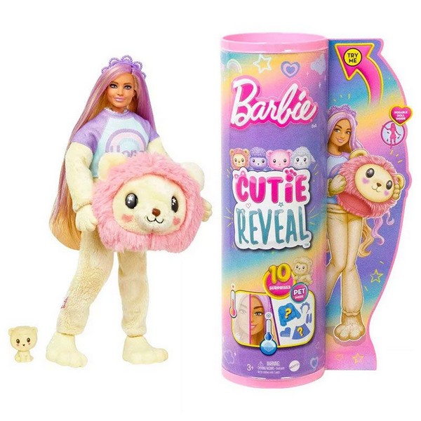 Продукт Mattel Barbie Cutie - Кукла с костюм на животинче и аксесоари Лъвче - 0 - BG Hlapeta