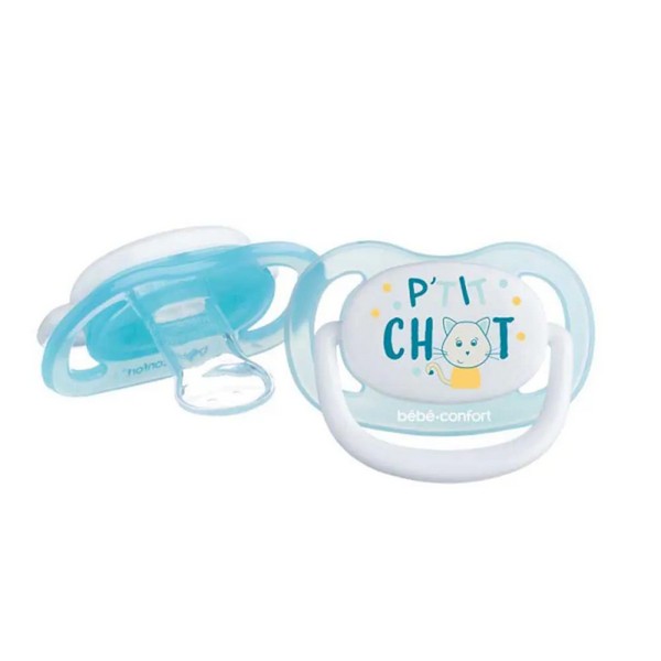 Продукт BBC PHYSIO AIR CONFORT PETIT CHAT - Залъгалка силикон 2 бр. BLUE/YELLOW - 0 - BG Hlapeta