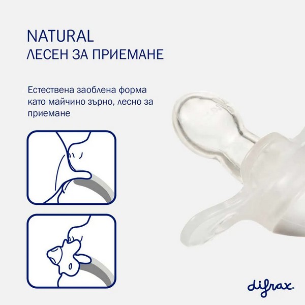 Продукт Difrax Pacifier Natural - Бебешка залъгалка 0-6 м - 0 - BG Hlapeta
