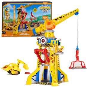 Paw Patrol Rubble and Crew - Кран със звукови и светлинни ефекти, мини булдозер и кученце