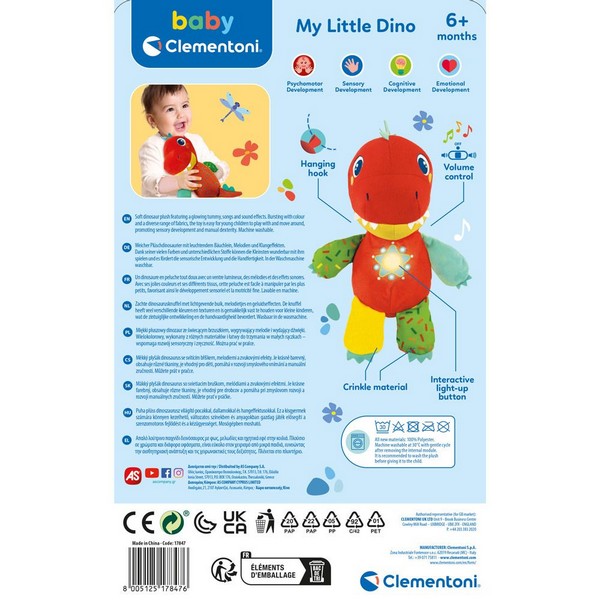 Продукт CLEMENTONI BABY - Музикален плюшен динозавър - 0 - BG Hlapeta