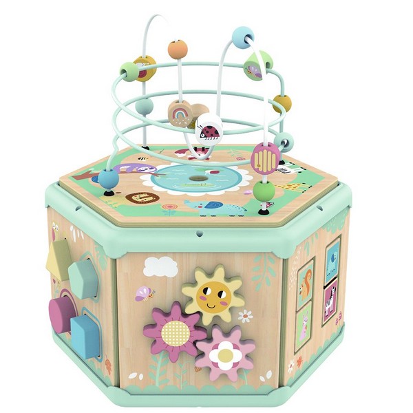 Tooky Toy - Дървен активен куб, 7 в 1