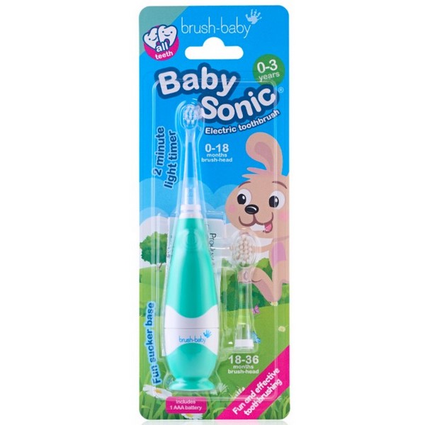 Продукт Brush-Baby BabySonic - Електрическа четка за зъби с USB захранване и 1 резервна глава 0-3 години - 0 - BG Hlapeta