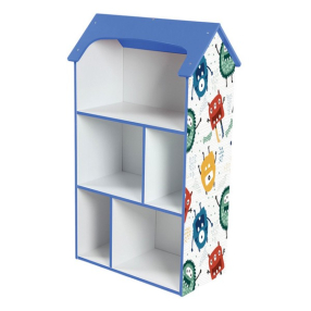 GINGER HOME - Детска етажерка MONSTER, Синя за съхранение на играчки и книжки GINGER HOME - Детска етажерка MONSTER, Синя за съхранение на играчки и книжки