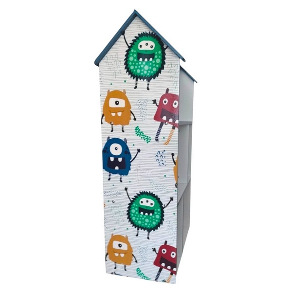 Продукт GINGER HOME - Детска етажерка MONSTER, Синя за съхранение на играчки и книжки - 0 - BG Hlapeta