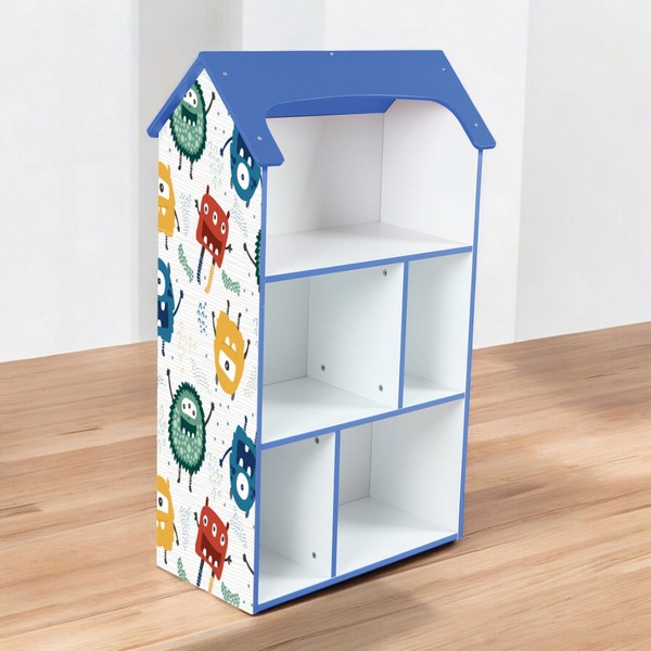 Продукт GINGER HOME - Детска етажерка MONSTER, Синя за съхранение на играчки и книжки - 0 - BG Hlapeta