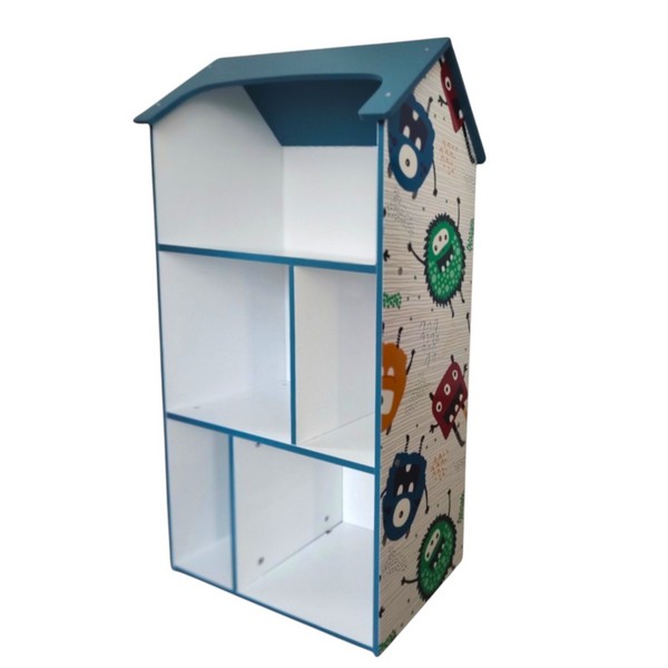 Продукт GINGER HOME - Детска етажерка MONSTER, Синя за съхранение на играчки и книжки - 0 - BG Hlapeta