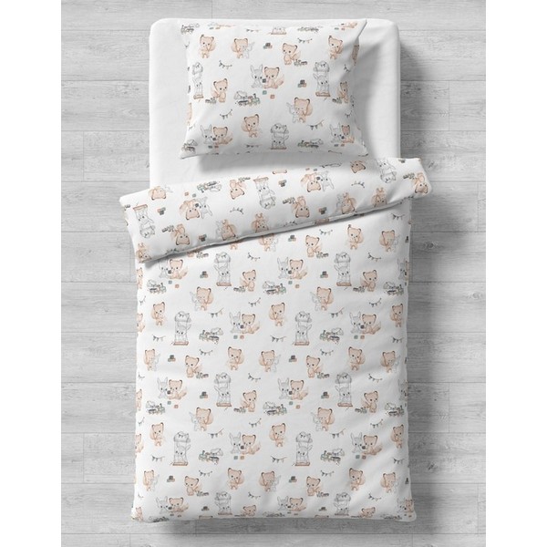 Galix Зайче и Лисиче - Детски спален комплект, 3 части